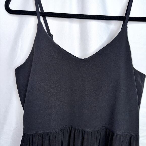 Athleta Elation Womens Size Small Black V-Neck Hybrid Spaghetti Strap Dress - Picture 2 of 8